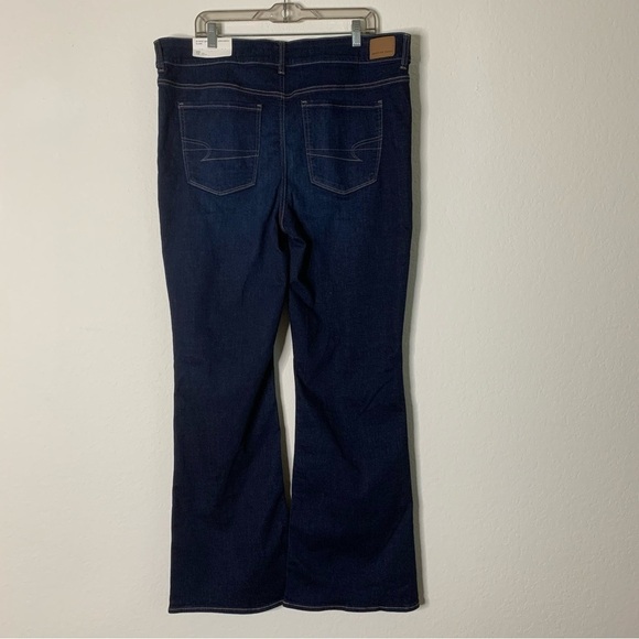 American Eagle women’s dark blue hi rise artist flare jeans 20 long - Picture 10 of 12